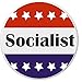 Socialist Red White Blue Stars 2.25