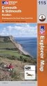 Exmouth and Sidmouth, Honiton (Explorer Maps 115 Map)
