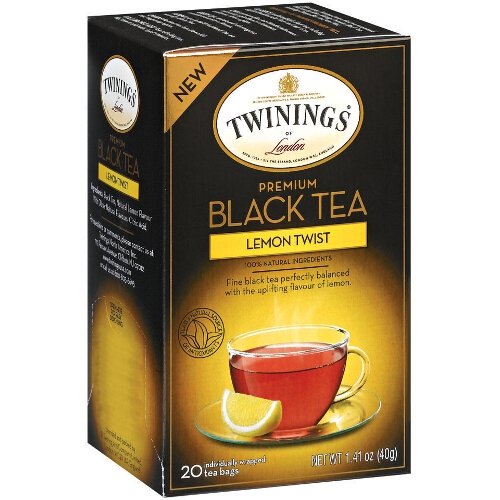Twinings Lemon Twist Flavored Tea 20 Count, Pack of 6