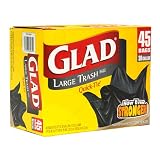 Glad Quick Tie Large Trash Bags, 30 Gallon, 40-Count Bags, Case of 4 (160 Bags)