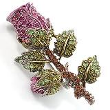 Exquisite Swarovski Crystal Rose Brooch