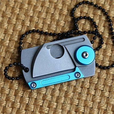 Heoutside Coin Folding Knife Creative COINS Mini Self-Defense Circular Pocket Knife Key Pendant of Every Day Carry (EDC) Specialty Defense Knives KEY Dog Tag