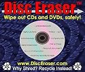 New Compact Media Eraser for CD, CD-R, DVDR +R -R DL, RW Spindle. 100% Safe, No Shredding, No Waste! Easy to use. TOP 30 INVENTION on ABC's AMERICAN INVENTOR, available NOW!!!