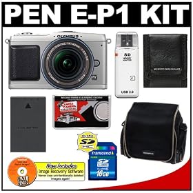 Olympus PEN E-P1 Micro Four Thirds Digital Camera & Micro 14-42mm Lens + 16GB Card + BLS-1 Battery + Case + Accessory Kit