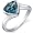 Trillion Cut Bypass Style 2.00 carats London Blue Topaz Ring in Sterling Silver Rhodium Finish Size 5, Available in Sizes 5 thru 9