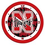 Nebraska Cornhuskers Suntime 12 Dimension Glass Crystal Wall Clock - NCAA College Athletics