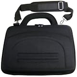 iGadgitz Black Hard Cover Carry Case with detachable shoulder strap for 7 inch Philips PET740/05, PET744/05, PET707/05, PET741D/05,
