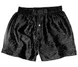 Black Crinkle 100% Madras Silk Boxers by Royal Silk - Medium