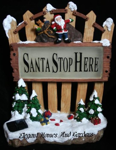 Childrens Toyshop  Outdoor Living : Solar Powered Santa Stop Here Sign