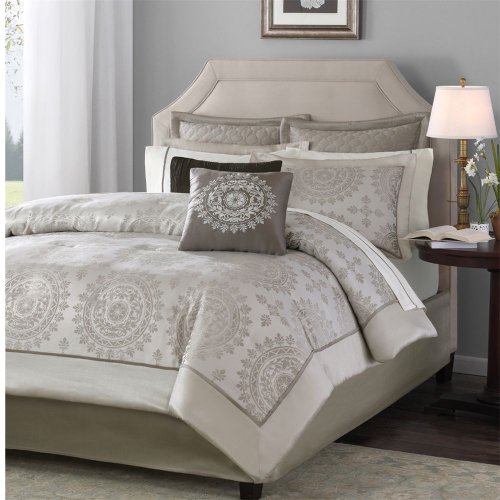 Madison Park Tiburon 12 pcs Set - Tan - Cal King Madison Park Tiburon 12 pcs Set - Tan - Cal King