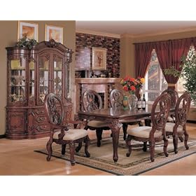 9-Piece Dining Room Furniture Set in Cherry - Coaster by Coaster