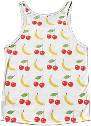 Fruit Print Bananas Cherries Tank Top Adult Humor (Large)
