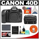 Canon EOS 40D 10.1-Megapixel Digital SLR Camera Body with 4GB CF Memory Card + Spare BP-511 Battery + Case + Bonus Accessory Kit