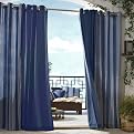 Gazebo Striped Indoor/Outdoor Grommet Top Panel Window Collection - Blue