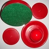 Air Hockey Arcade Quality - 2 x RED (63mm Pucks + 95mm Pushers)