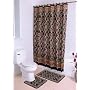 Bath Ensemble, Shower Curtain, 12 Fabric Rings, Bath and Contour Mat, Amazon