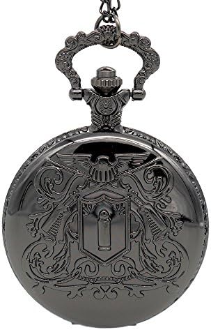 Hitman Reborn Vongola Black Quartz Pocket Watch Analog Pendant Necklace Men Women Gift