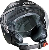 GLX Open Face Dual Visor Scooter Motorcycle Helmet (Matte Black/ X-Large)