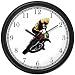 Motocross Racer Motorcycle Theme Wall Clock by WatchBuddy Timepieces (Black Frame)
