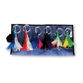 Williamson Trolling Feather Kit (6 Pack) - 2 Varmit +2 Albacore Feather +2 Feather Jig 2oz Rigged Assorted)