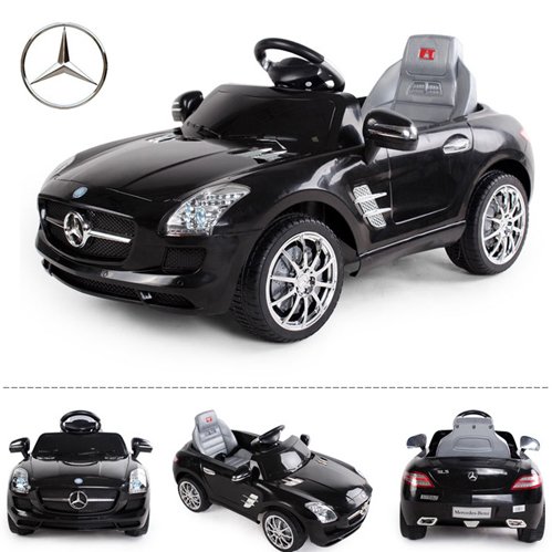 *2x Motoren* Original Mercedes-Benz AMG SLS Lizenz Kinderauto Kinderfahrzeug (SCHWARZ) - 2