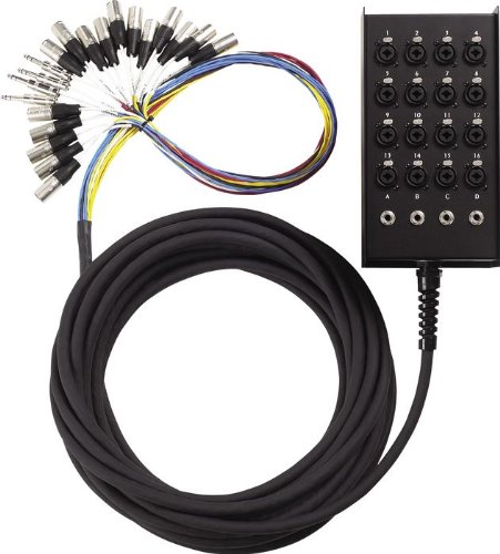 Live Wire Advantage 16x4 Combo 1/4 /XLRF Input with TRS Return Snake, 50 Foot