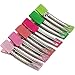 QingHan Little Girls' Double Prong Ribbon Lined Alligator Clips 20 Colors X2