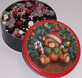 Scott's Cakes Licorice Bridge Mix in a Christmas Teddy Bear Tin