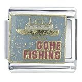 Gone Fishing Animals Italian Charms Bracelet Link