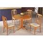 Oak Round Table Set By Coaster Furniture