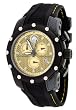 Corvette #CR281-CIPB Men's Black IP Stingray Series Black Silicone Strap Chronograpgh Watch