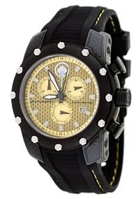 Corvette #CR281-CIPB Men's Black IP Stingray Series Black Silicone Strap Chronograpgh Watch