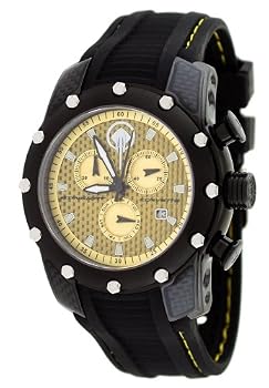 Corvette #CR281-CIPB Men's Black IP Stingray Series Black Silicone Strap Chronograpgh Watch
