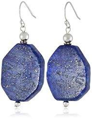 Sterling Silver and Lapis Abstract Bead Drop Earrings