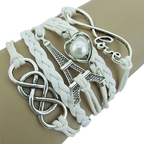Bessky Women's Leather Charm Bracelet