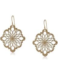 Argento Vivo Gold-Tone Laser-Cut Drop Earrings