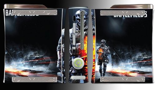Battlefield 3 FPS Shooter BF3 Bad Company 2 Game Vinyl Decal Skin Protector Cover for Microsoft Xbox 360
