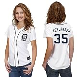MLB Detroit Tigers Justin Verlander White Home Replica Baseball Womens Jersey, White