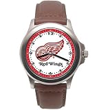 LogoArt Detroit Red Wings Men's Leather Rookie Watch