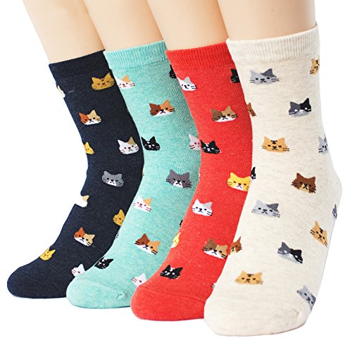 Evei Women's Mini Cats Series Socks 4pack