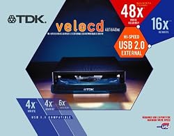 TDK Media veloCD 48x16x48 External USB 2.0 CD-RW Drive
