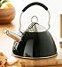 Kitchen & Housewares : Retro yet Modern Black Enamel & Steel Whistling Kettle