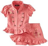 Kenneth Cole Baby-girls Infant Military Detail Top And Skort, Melon, 18 Months