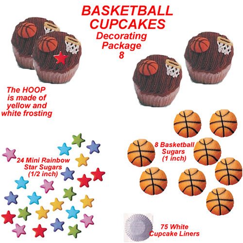 Basketball Cakes Cupcakes - Do-It-Yourself Cupcakes Pkg. 8 SAVE $1.46 by Lucks, Wilton