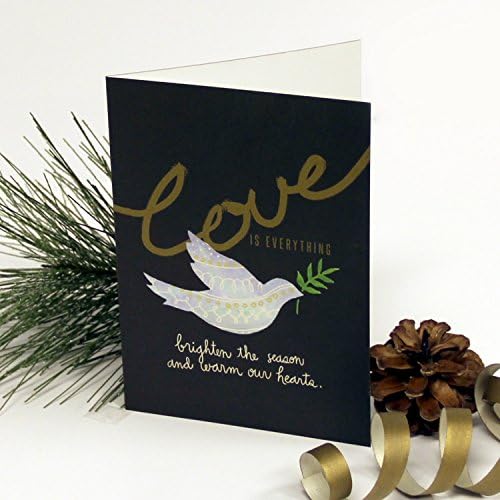 Christmas Cards (Holiday Cards, Greeting Cards), Peaceful Dove with Gold Edge - 10 Cards & Envelopes