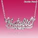 Personalized Sterling silver 3-D Name Necklace with Precious Hand Carving Accent (FREE CHAIN+GIFTBOX+SHIP)