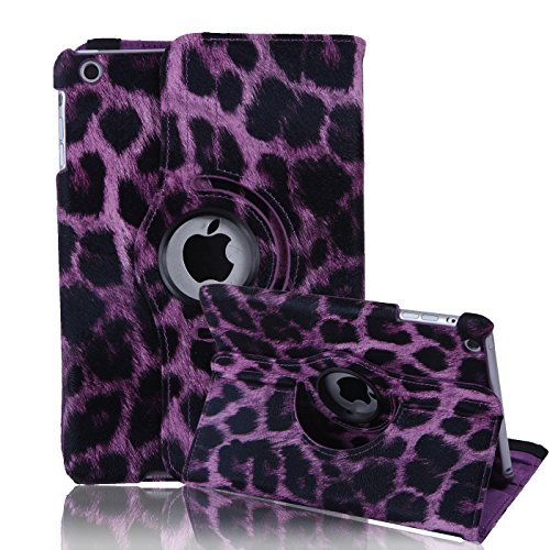 HDE iPad Mini Tablet Case Rotating Flip Stand Folding Magnetic Cover for Apple Mini 2/3 Retina (Pink Leopard)