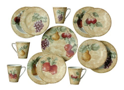 PTS America 222 Fifth Cortland 16-Piece Dinnerware Set, Service for 4 by PTS America