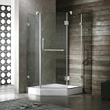 Vigo VG6062BNCL40 40 x 40 Frameless Neo-Angle 3/8 Clear/Brushed Nickel Shower Enclosure