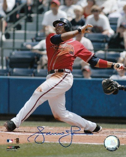 Andruw Jones Autographed/Hand Signed Atlanta Braves 8x10 Photo (Red Jersey)